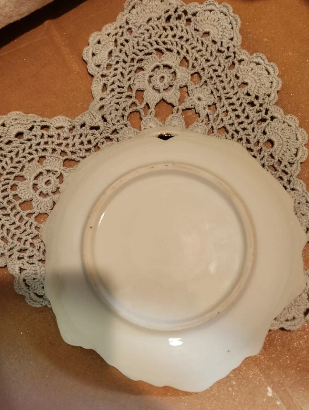 White Porcelain Rose Decorative Dish Or Butter Pat with Pink Floral Accent